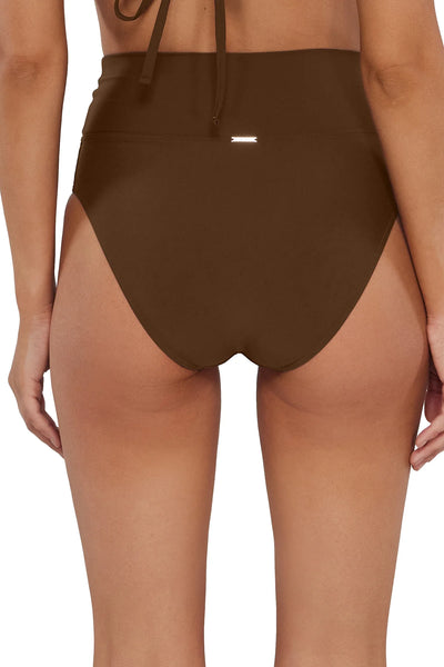 Hannah High Waist Bikini Bottom - Tiki Brown