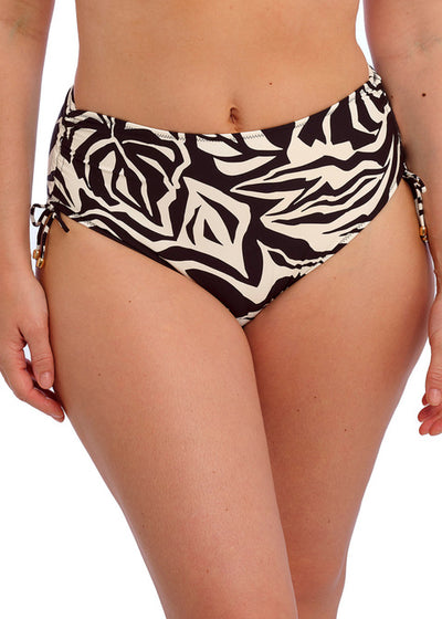 Aruba Nights High Waist Bikini Brief - Black and Cream