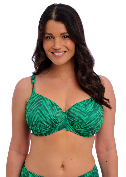 Punta Mita Gathered Full Cup Bikini Top - Emerald