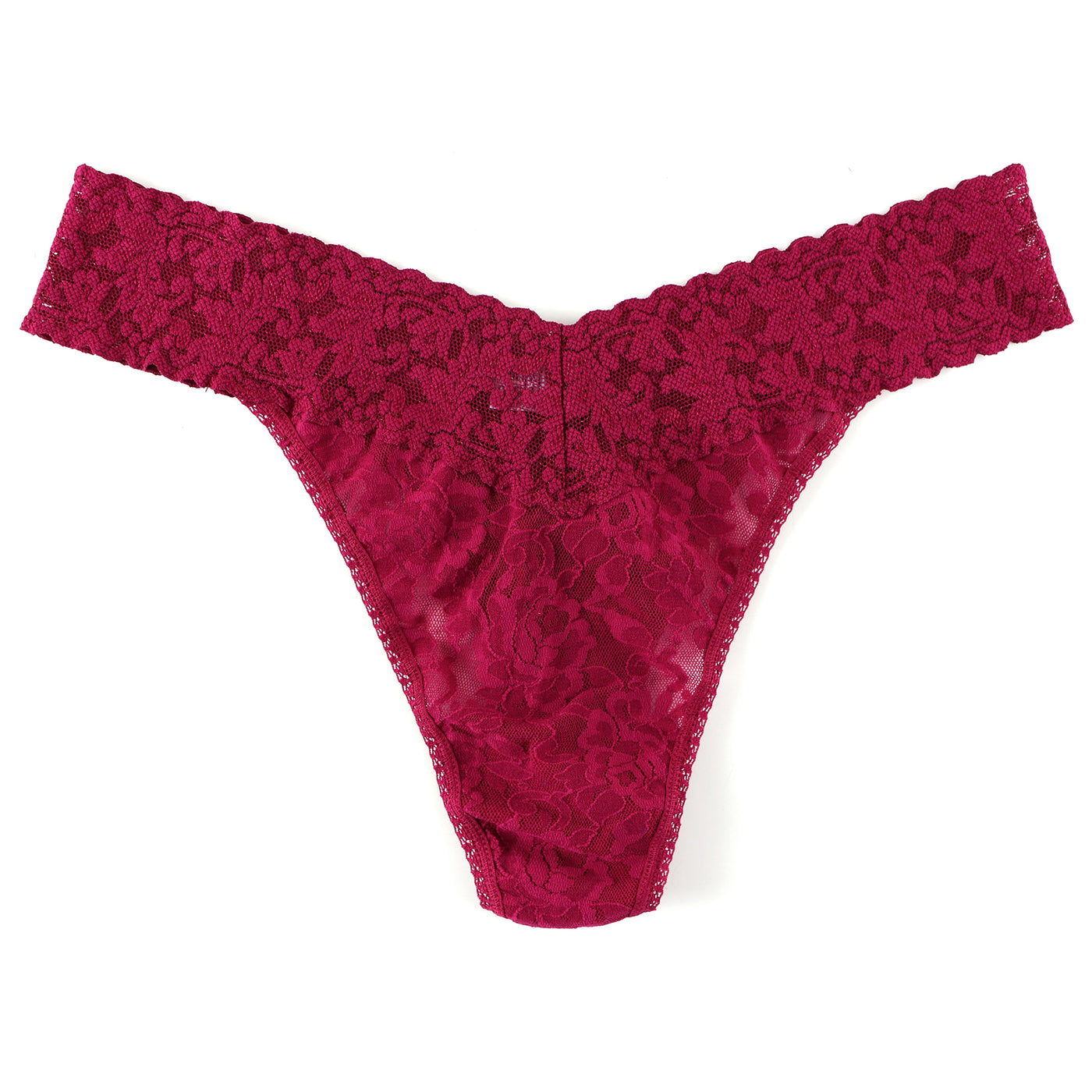 Signature Lace Original Rise Thong - Dark Pomegranate