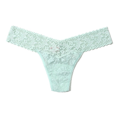 Signature Lace Low Rise Thong - Low Tide