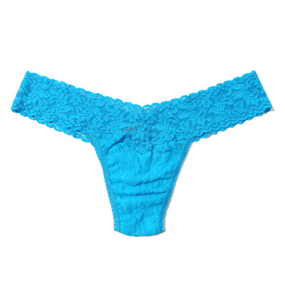 Signature Lace Low Rise Thong - Ocean Eyes