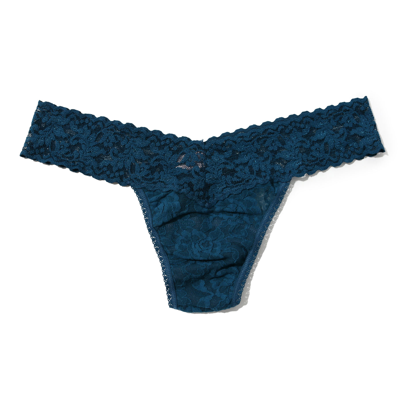 Signature Lace Low Rise Thong - Riviera