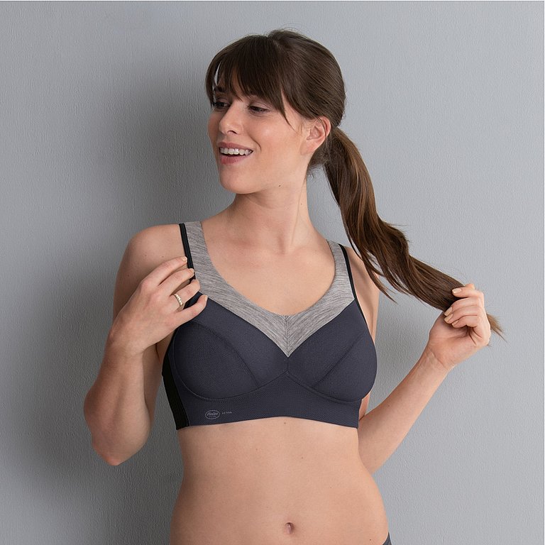 PanAlp Wool Firm Support Sports Bra - Anthracite/Melange