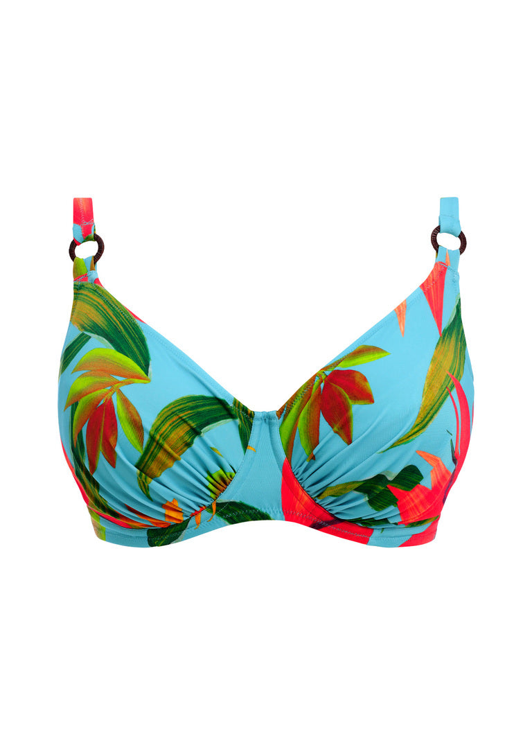 Pichola Gathered Full Cup Bikini Top in Aqua