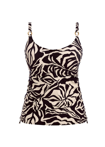 Aruba Nights Adjustable Tankini - Black and Cream