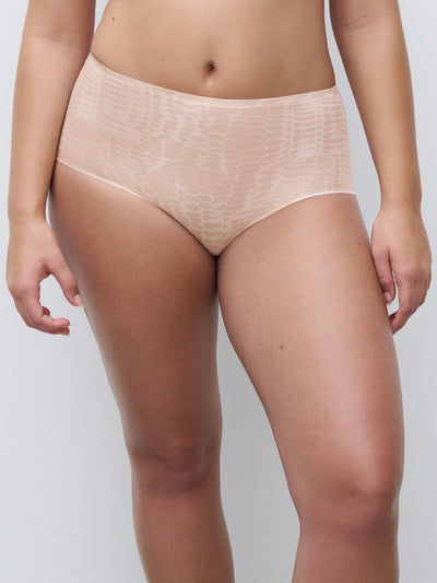 SoftStretch High Waist Brief - Light Snake Print