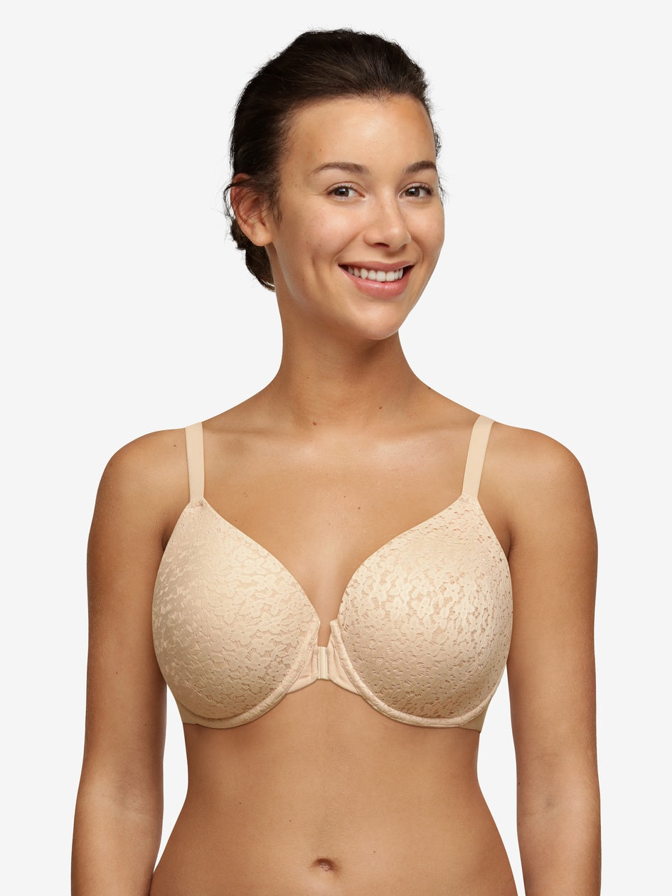 Norah Comfort Lace Unlined Front Close Bra - Rose