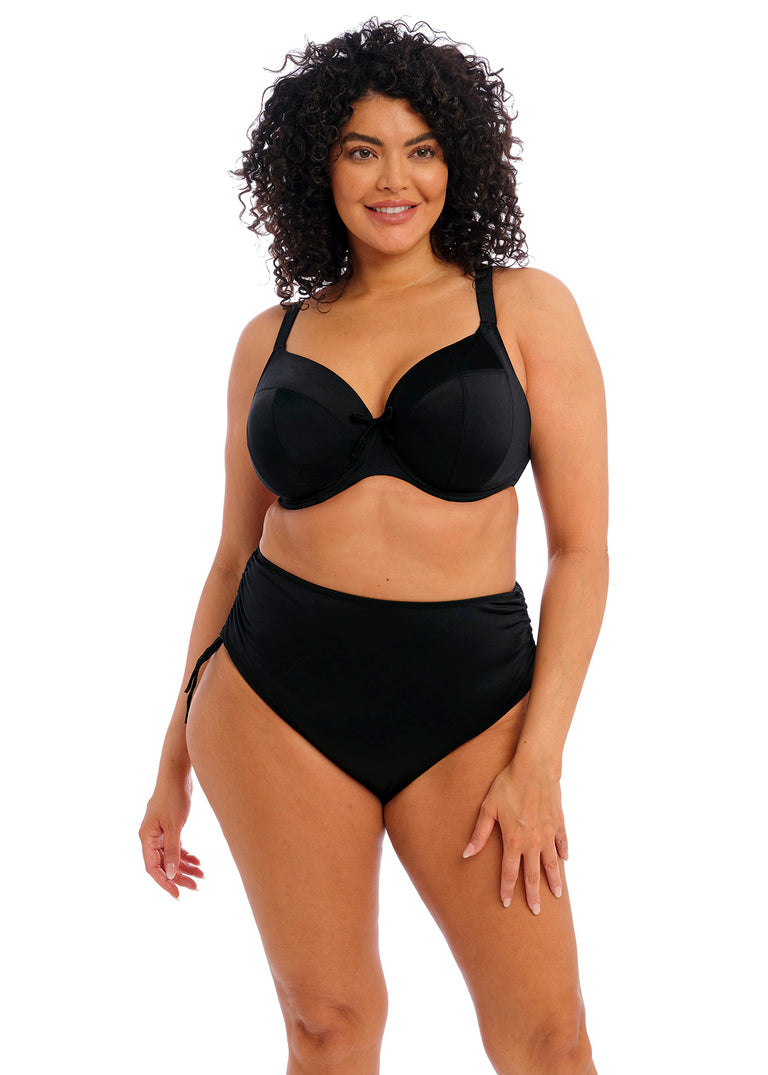 Plain Sailing Plunge Bikini Top - Black