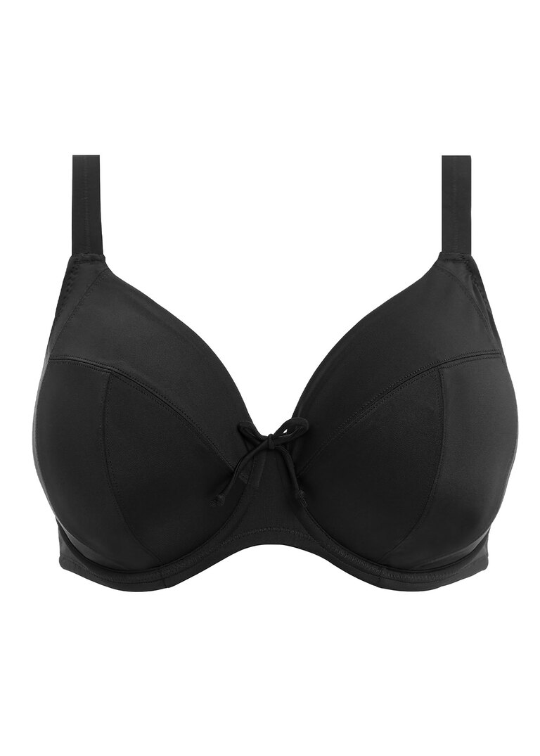 Plain Sailing Plunge Bikini Top - Black