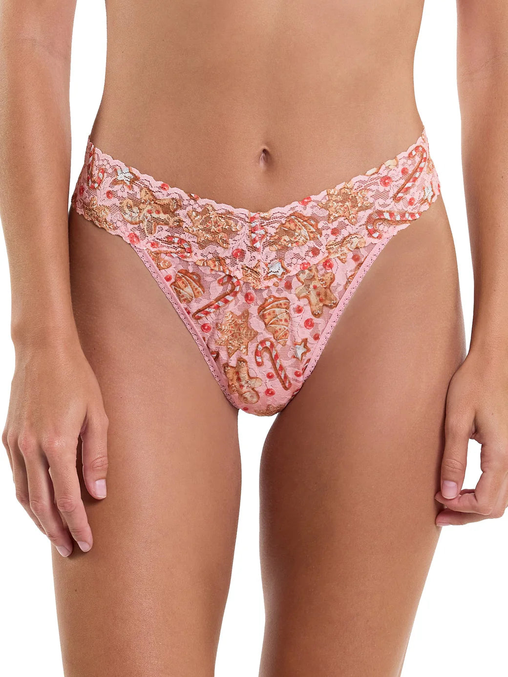 Signature Lace Original Rise Thong - Gingerbread