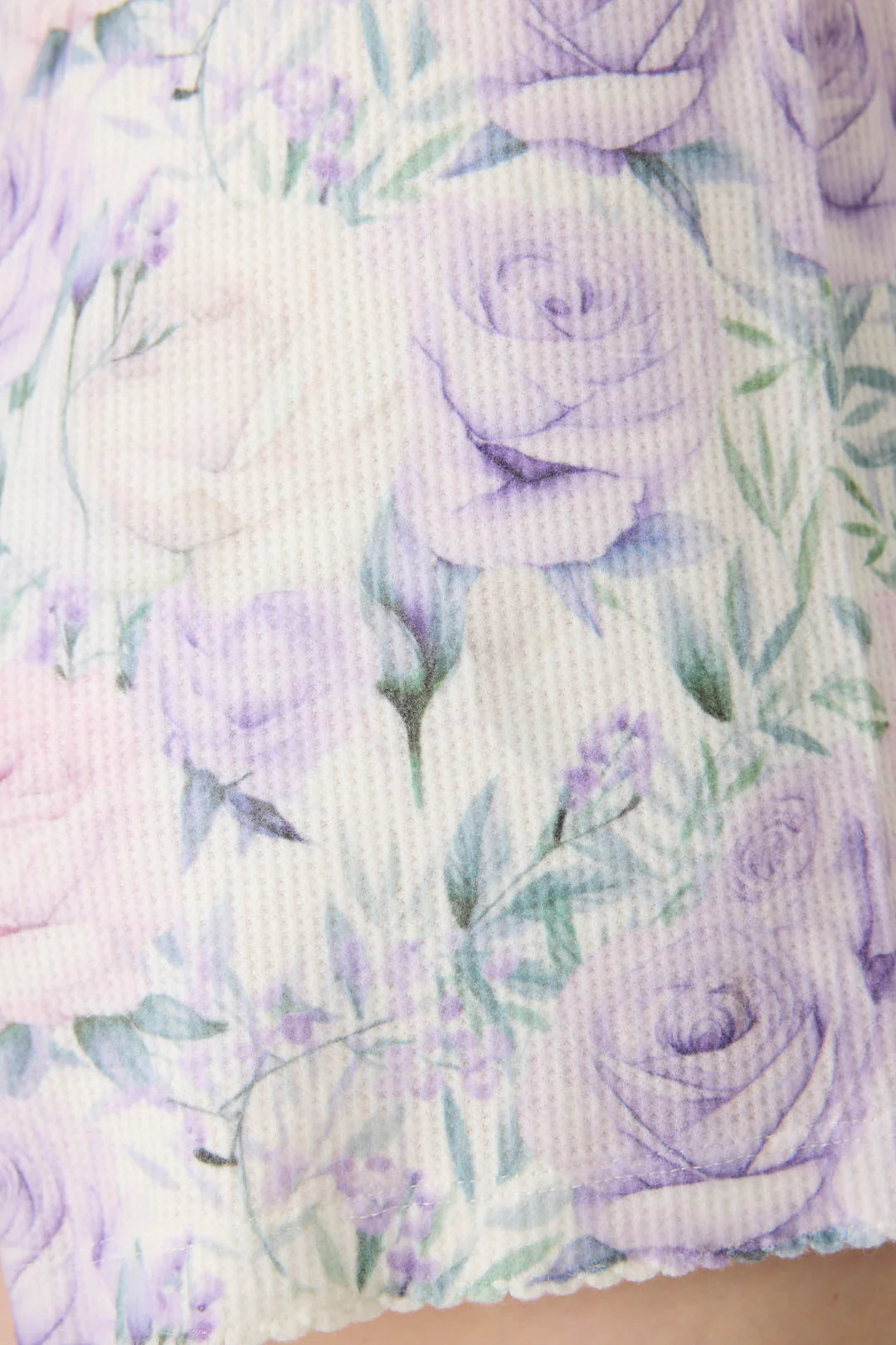 Violet Rose Floral Waffle Thermal Long Sleeve