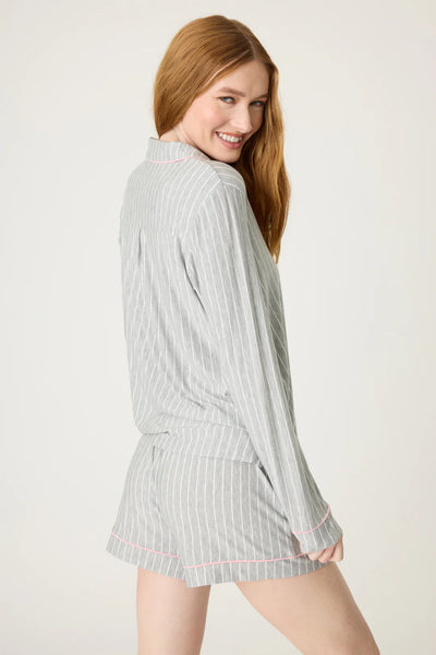 Lazy Days Long Sleeve Pajama Top - Grey