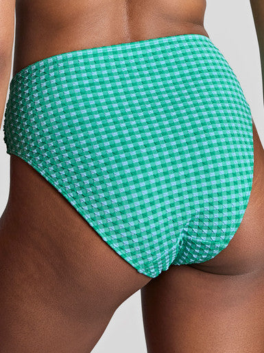 Gingham Midi Gathered Brief - Green