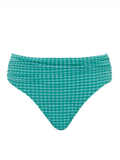 Gingham Midi Gathered Brief - Green