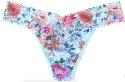 Printed Signature Lace Original Rise Thong - Tea for Two