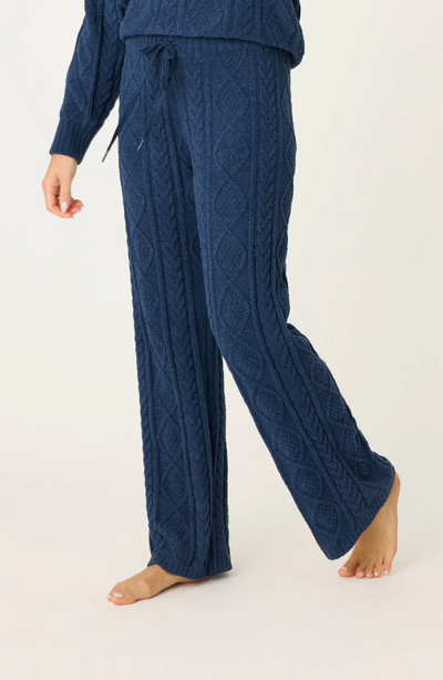 Chenille Cozy Cable Lounge Pant - Midnight