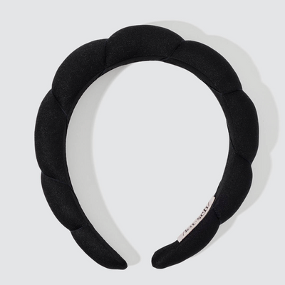 Recycled Fabric Puffy Headband 1pc- Black