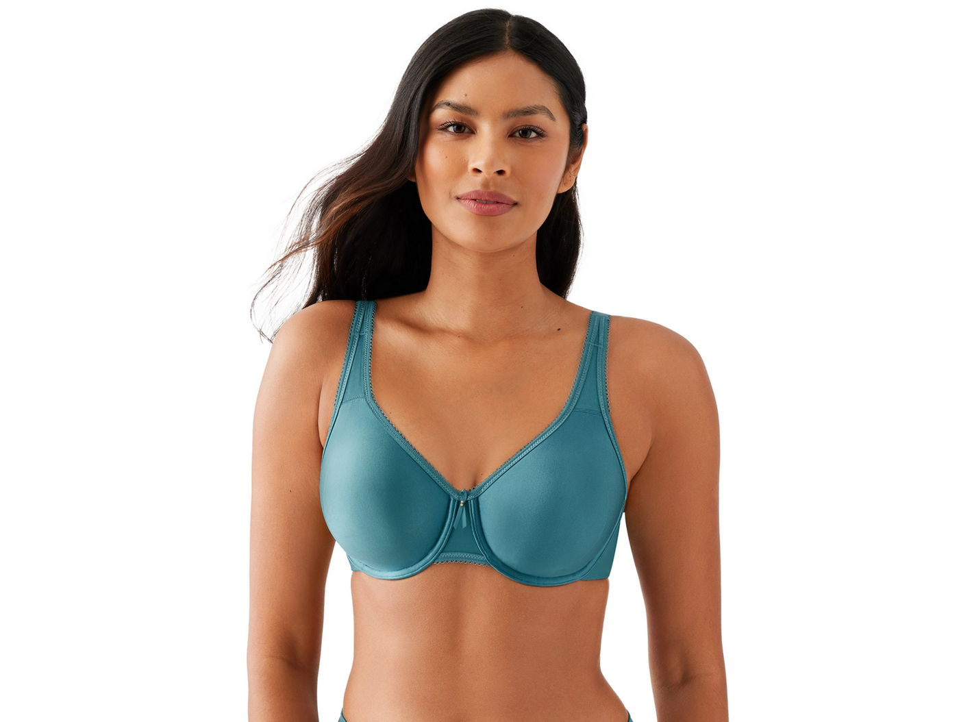 Basic Beauty Full Figure Seamless Underwire Bra - Brittany Blue