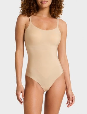 Zone Smoothing Control Thong Bodysuit - Beige