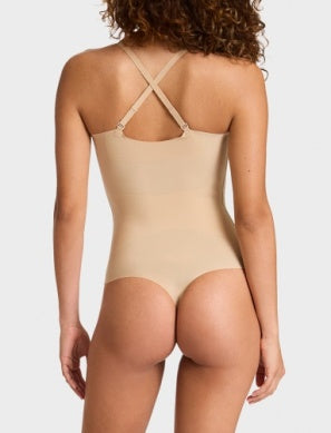 Zone Smoothing Control Thong Bodysuit - Beige