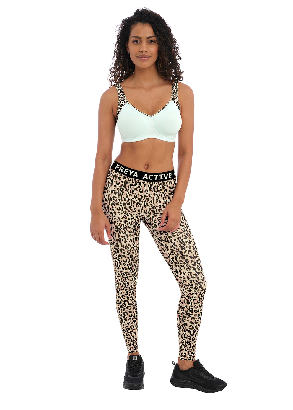 Sonic Moulded Spacer Sports Bra - Pure Leopard Aqua