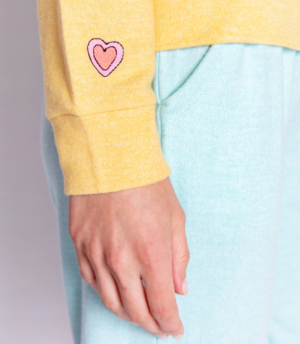 Love Makes The World Go Round Long Sleeve Top - Yellow